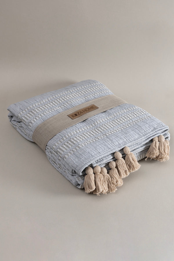 Assos Gri Çift Kişilik Yatak Örtüsü 230x250 5037