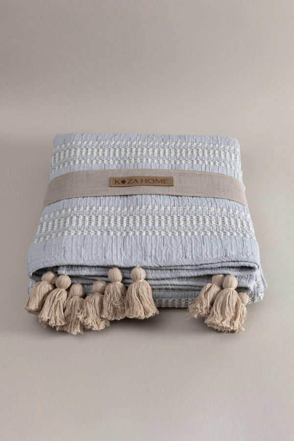 Assos Gri Çift Kişilik Yatak Örtüsü 230x250 5037