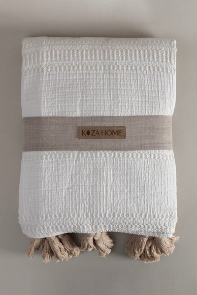 Assos Krem Çift Kişilik Yatak Örtüsü 230x250 5035