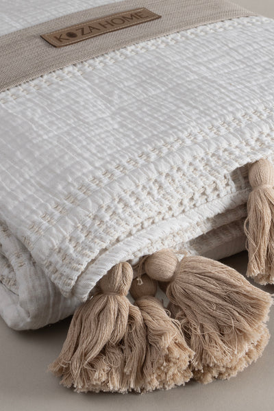 Assos Krem Çift Kişilik Yatak Örtüsü 230x250 5035