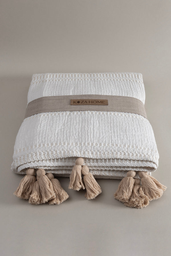 Assos Krem Çift Kişilik Yatak Örtüsü 230x250 5035