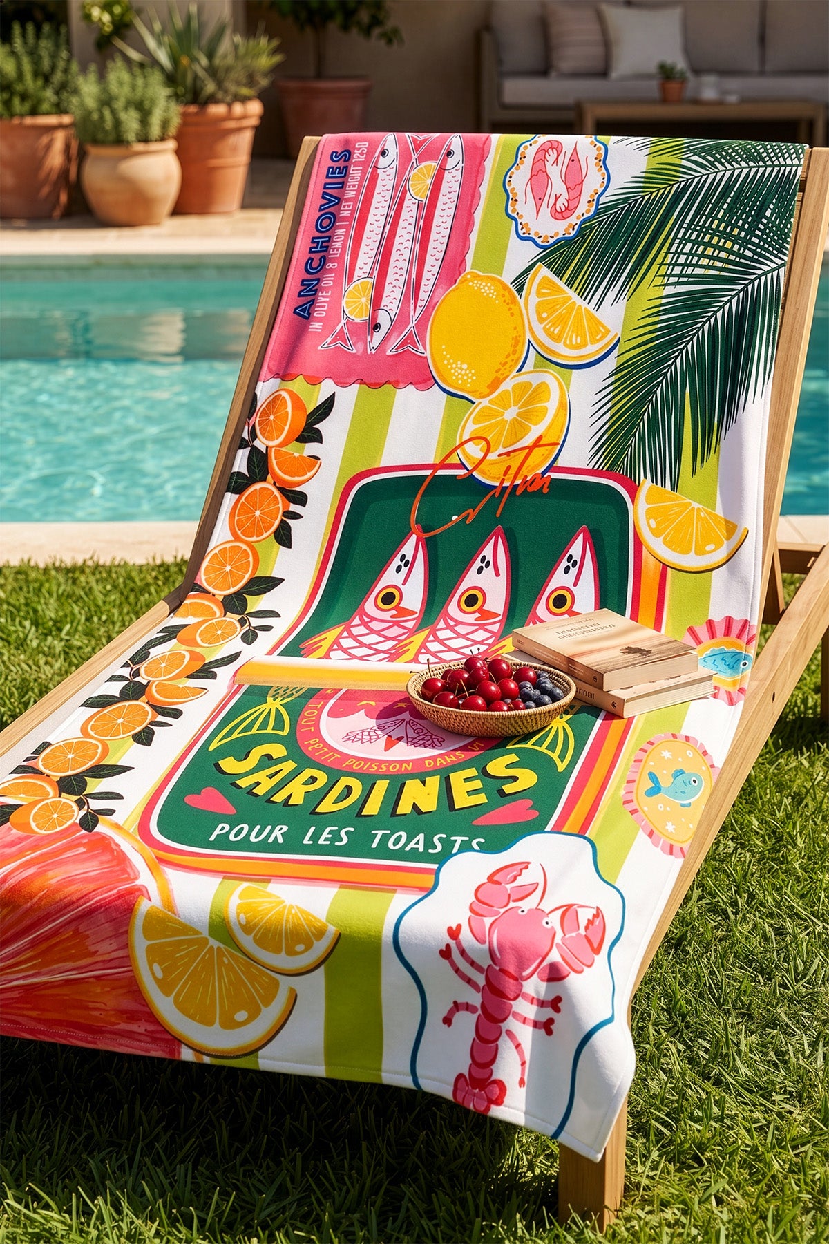 Bali Multi Çok Renkli Retro Desenli Kum Tutmaz Plaj Havlusu 70x140 cm 4312