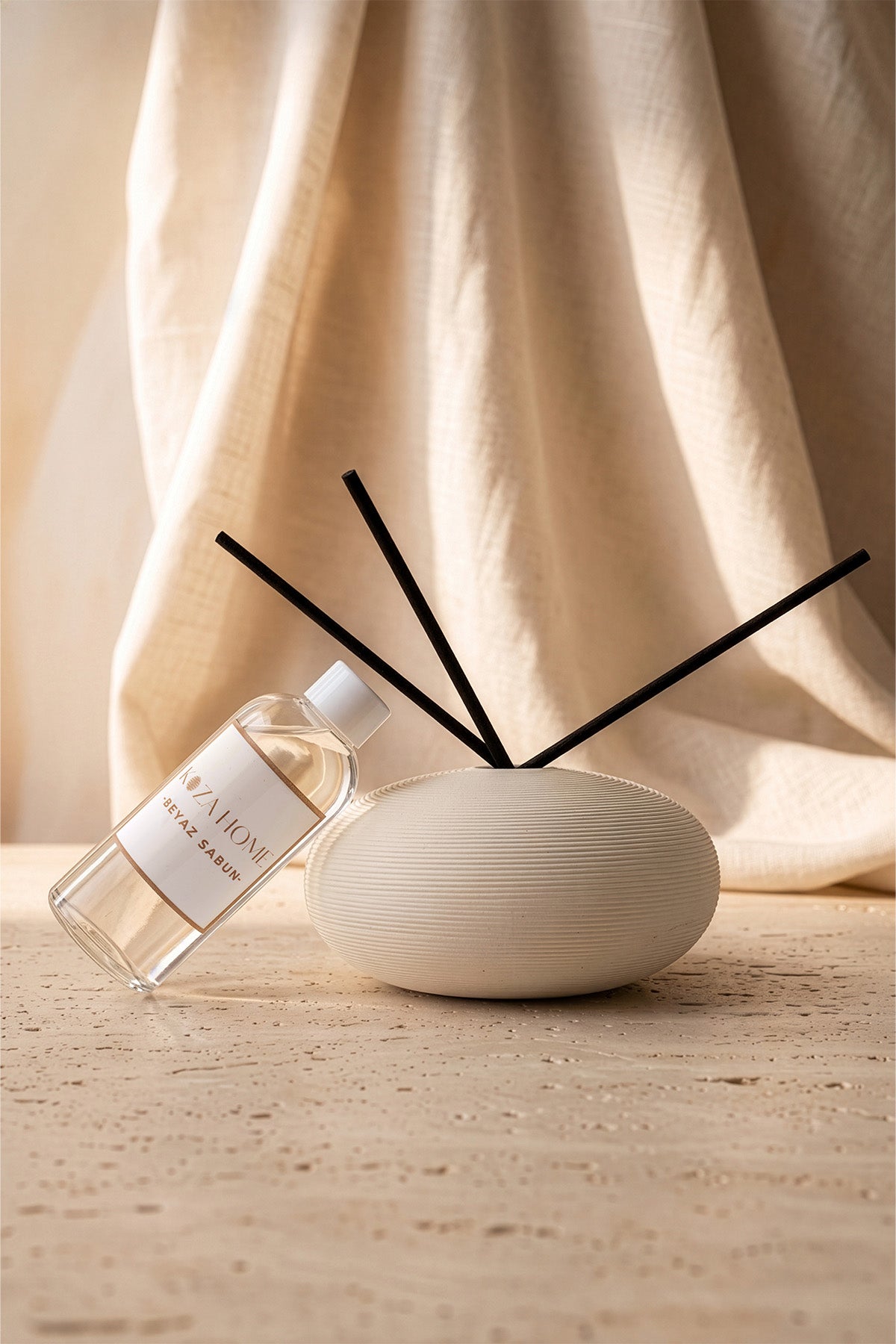 Beyaz Sabun Seramik Bambu Çubuklu  Oda Kokusu 200 ML 2051