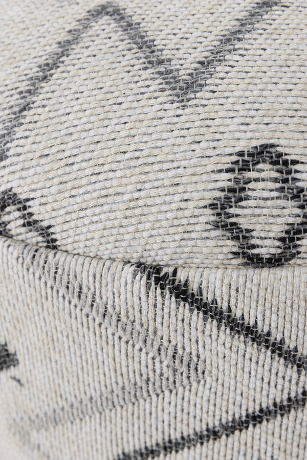 Bliss Gri Etnik Desenli Krem Puf 45 X H 42 Cm 4280