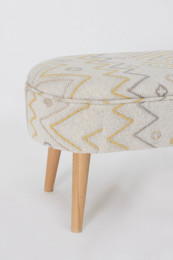 Bliss Sarı Etnik Desenli Krem Bench 40 X 100 X H 47 Cm 4282