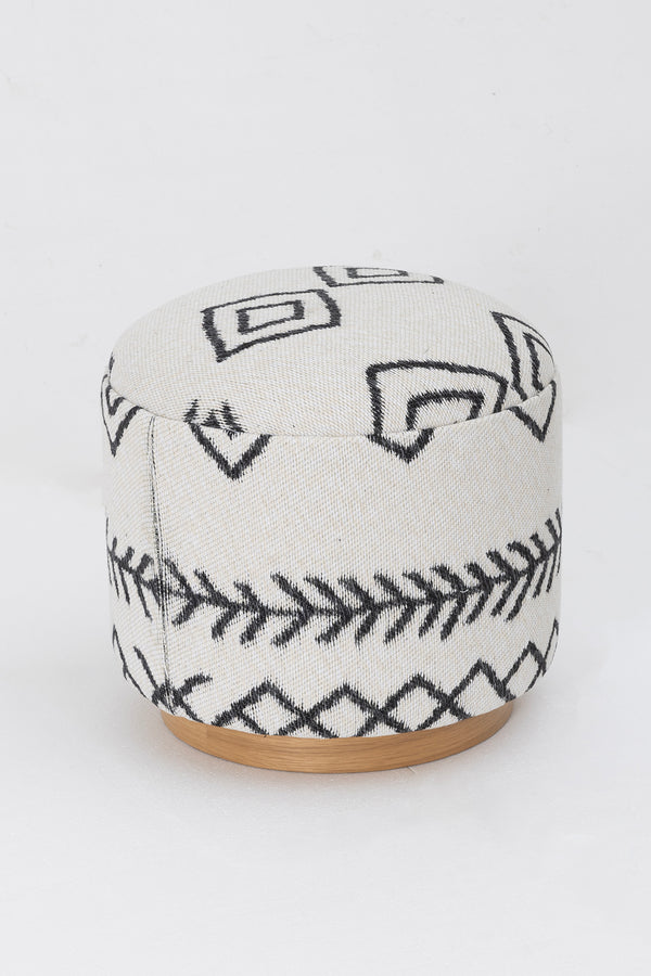 Bliss Siyah Etnik Desenli Krem Puf 45 X H 42 Cm 4281