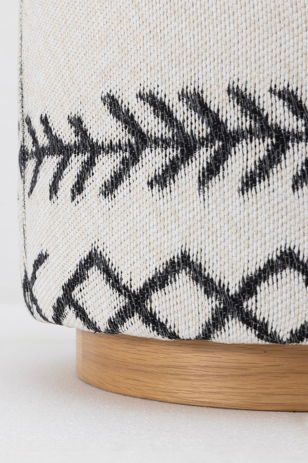 Bliss Siyah Etnik Desenli Krem Puf 45 X H 42 Cm 4281