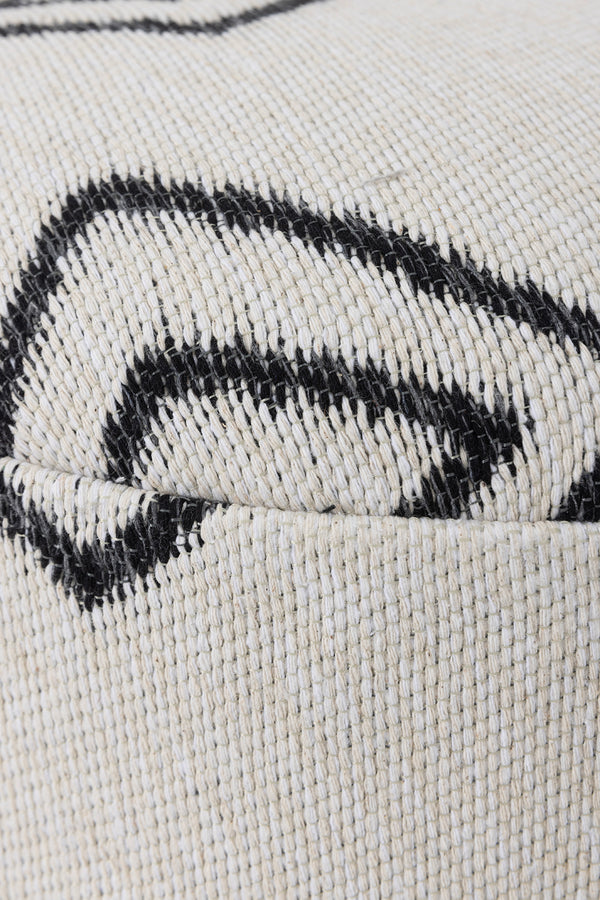 Bliss Siyah Etnik Desenli Krem Puf 45 X H 42 Cm 4281