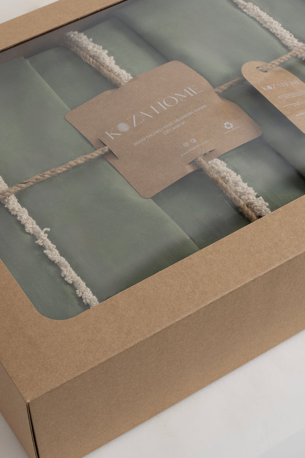 Boho Yeşil Çift Kişilik Nevresim Takımı 200 x 220 7030A