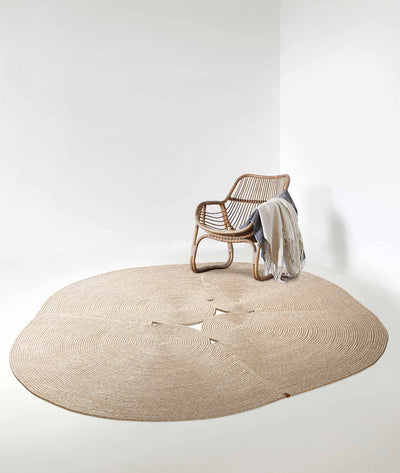 Boulder Bej Elips Yıkanabilir Halı 69594