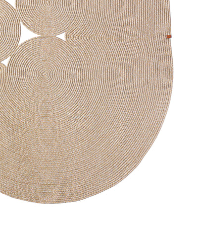 Boulder Bej Elips Yıkanabilir Halı 69594