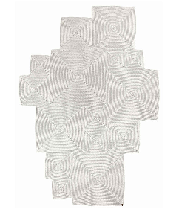 Boulder Beyaz Kare Yıkanabilir Halı 69589