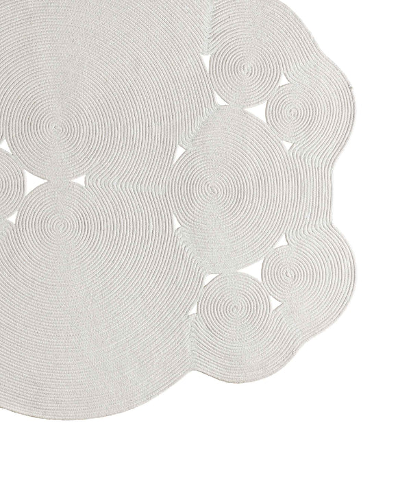Boulder Beyaz Yuvarlak Yıkanabilir Halı 69586