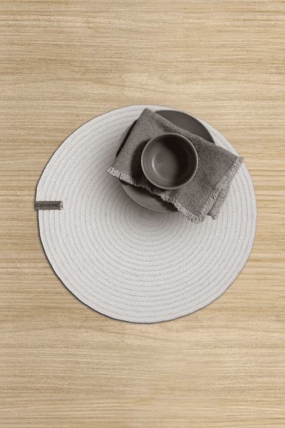 Cesta Amerikan Servis El Yapımı Pamuklu Krem Jüt Örme Dekoratif Düz Supla 37x37cm