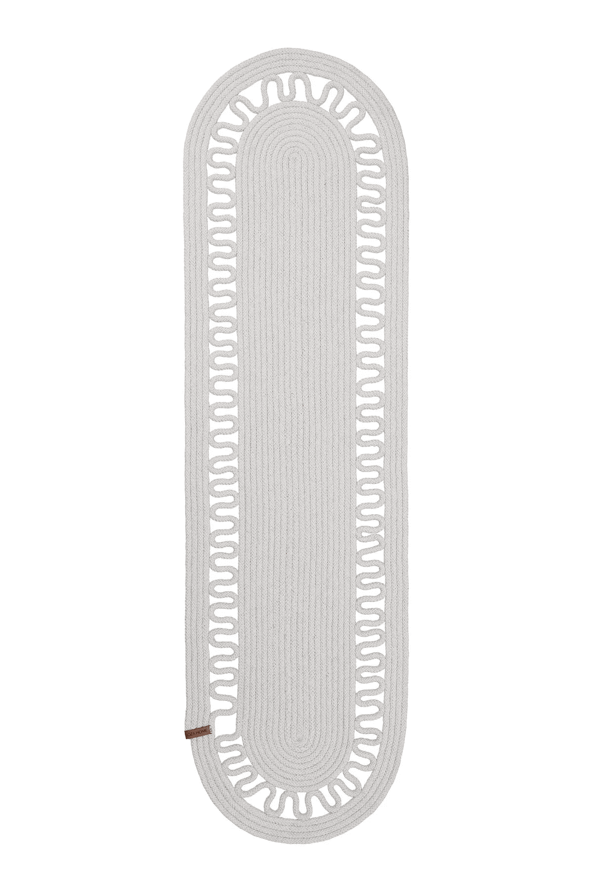 Cesta Amerikan Servis El Yapımı Pamuklu Krem Jüt Örme Dekoratif Runner 37x136cm