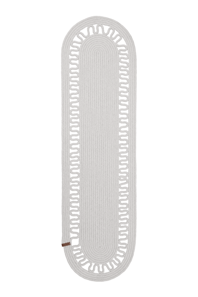 Cesta Amerikan Servis El Yapımı Pamuklu Krem Jüt Örme Dekoratif Runner 37x136cm