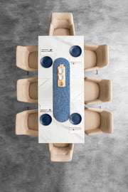 Cesta El Yapımı Lacivert Runner 37x136 4015