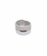 Cesta El Yapımı Beyaz Gri Hasır Sepet 15cm 9039