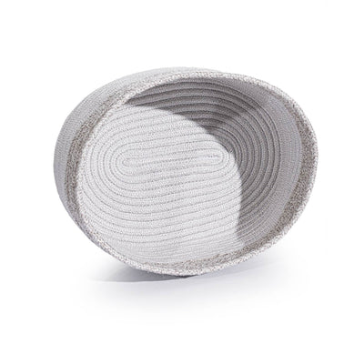 Cesta El Yapımı Beyaz Gri Hasır Sepet 25x45 9040