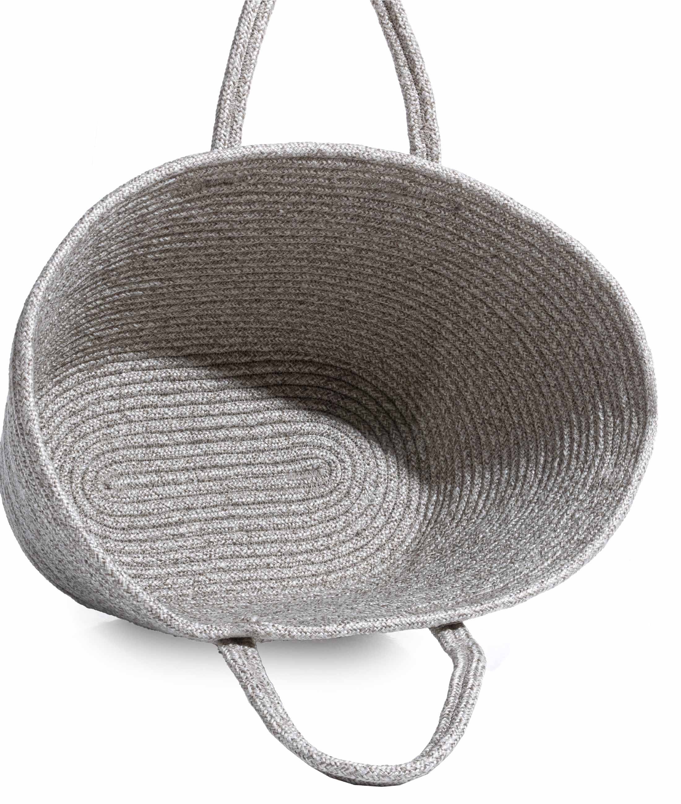 Cesta El Yapımı Pamuklu Gri Hasır Çanta Plaj Gündelik Dekoratif Çanta 26x57cm