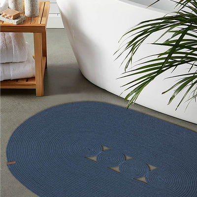 Cesta El Yapımı Lacivert Jüt Hasır Kilim 9015