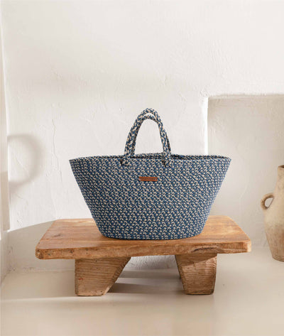 Cesta El Yapımı Lacivert Hasır Çanta 26x57