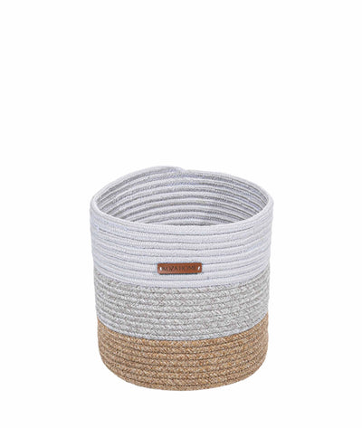 Cesta El Yapımı Gri Natural Dekoratif Sepet 25cm 9042