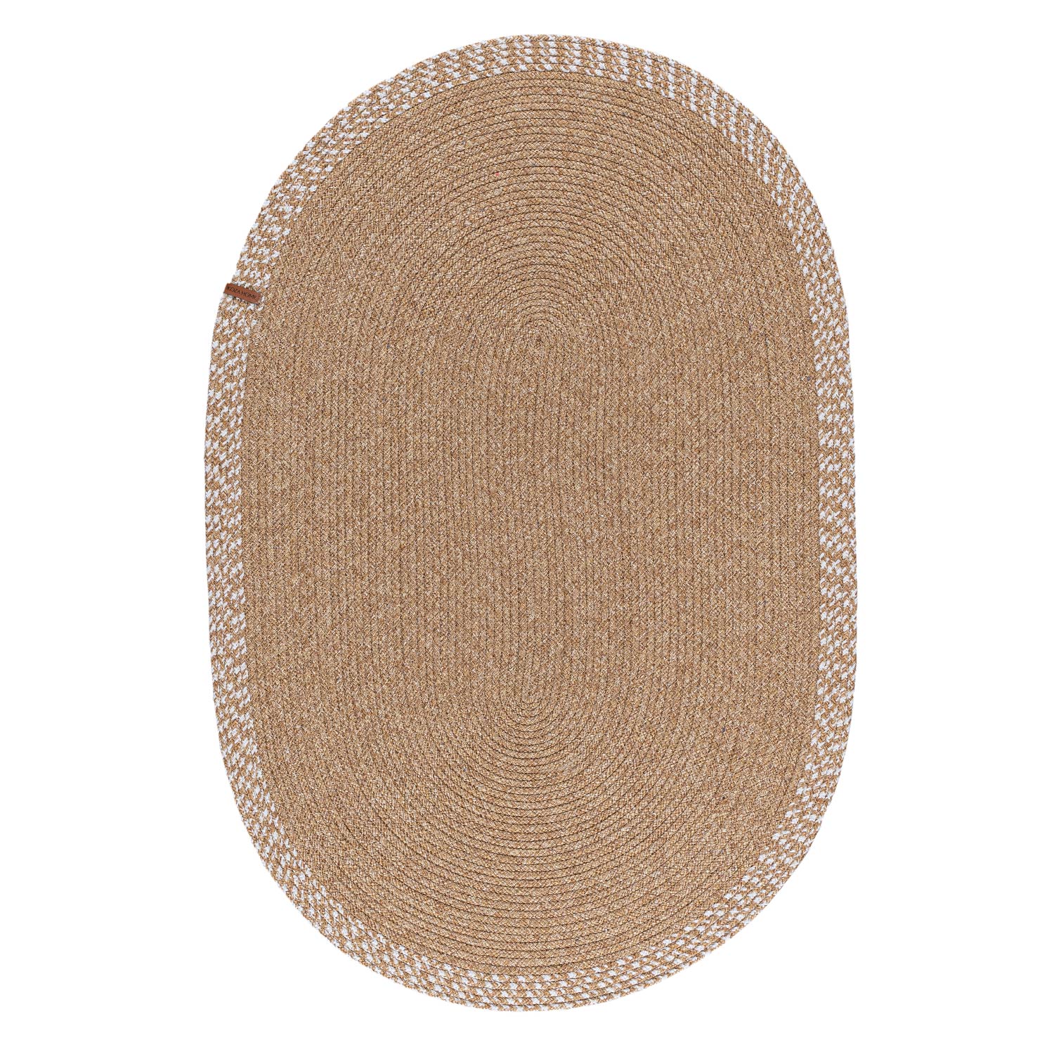 Cesta El Yapımı Pamuklu Natural Bej Jüt Hasır Dekoratif Kilim 9036