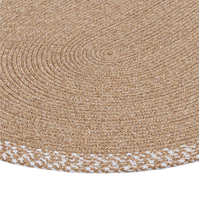 Cesta El Yapımı Natural Bej Jüt Hasır Kilim 9036