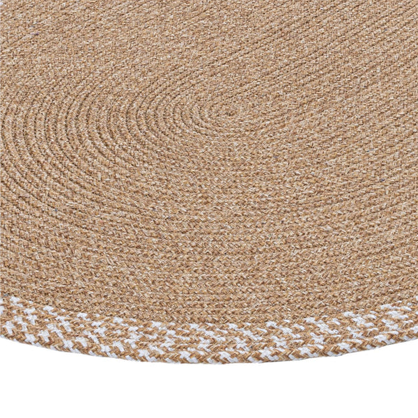 Cesta El Yapımı Natural Bej Jüt Hasır Kilim 9036