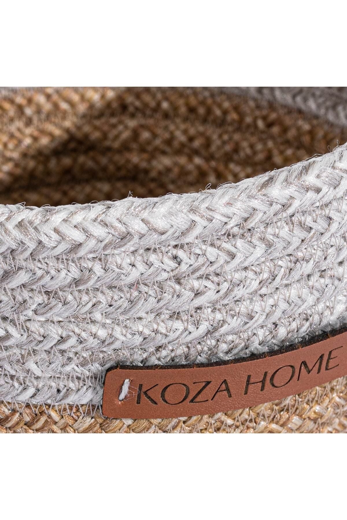 Cesta El Yapımı Pamuklu Natural Gri Hasır Dekoratif Sepet 25cmx45cm 9019