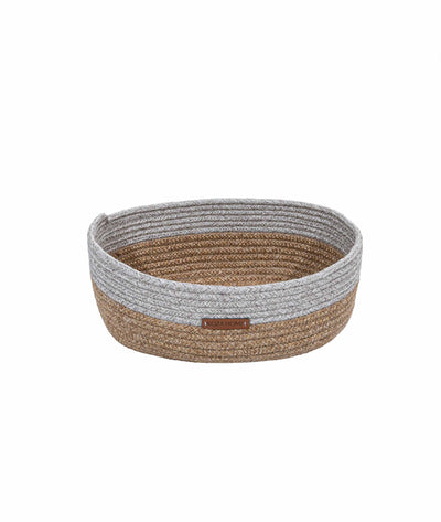 Cesta El Yapımı Natural Gri Hasır Dekoratif 25x45 9019