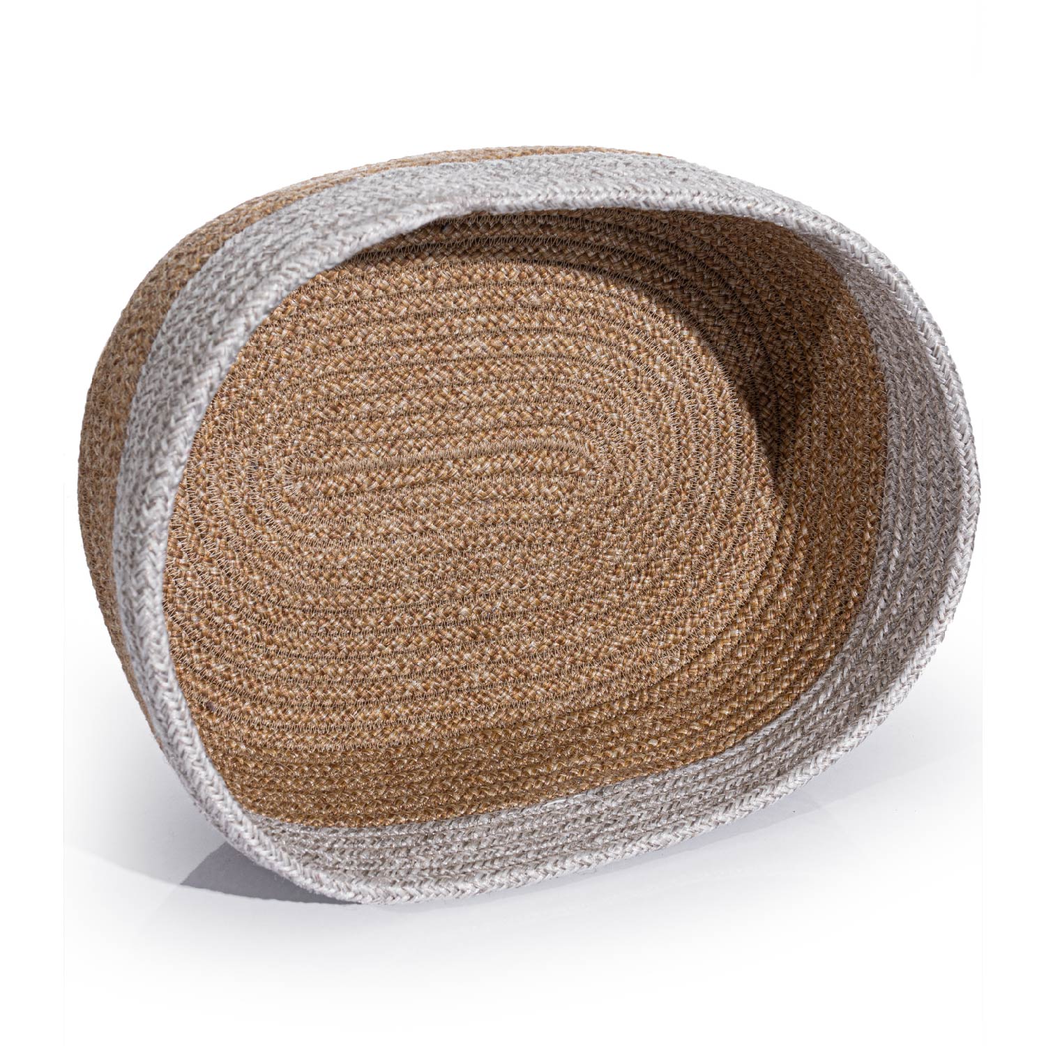 Cesta El Yapımı Pamuklu Natural Gri Hasır Dekoratif Sepet 25cmx45cm 9019