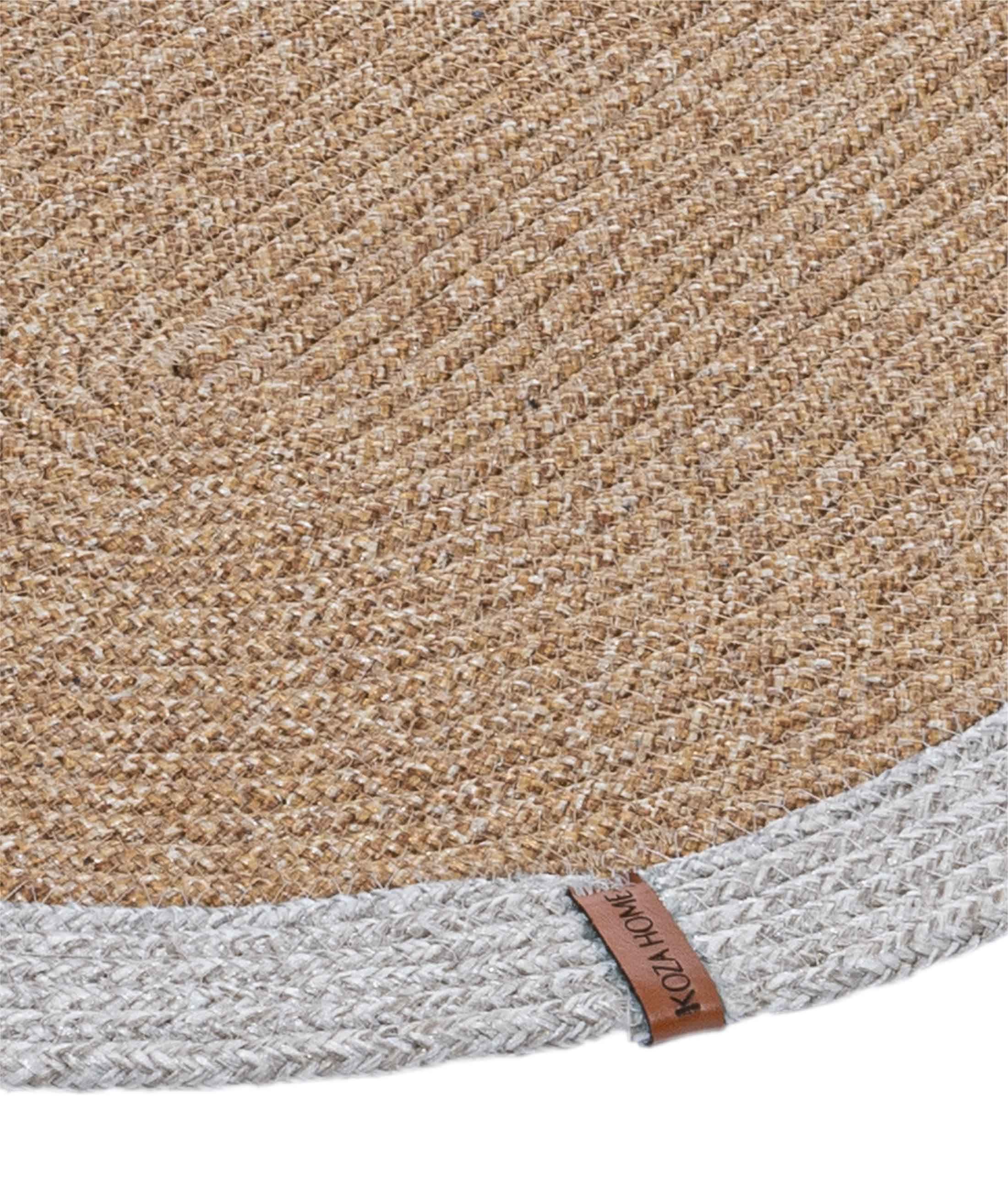 Cesta El Yapımı Pamuklu Natural Gri Jüt Hasır Dekoratif Kilim 9020