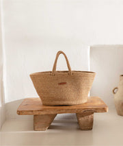 Cesta El Yapımı Natural Hasır Plaj Çantası 26x57