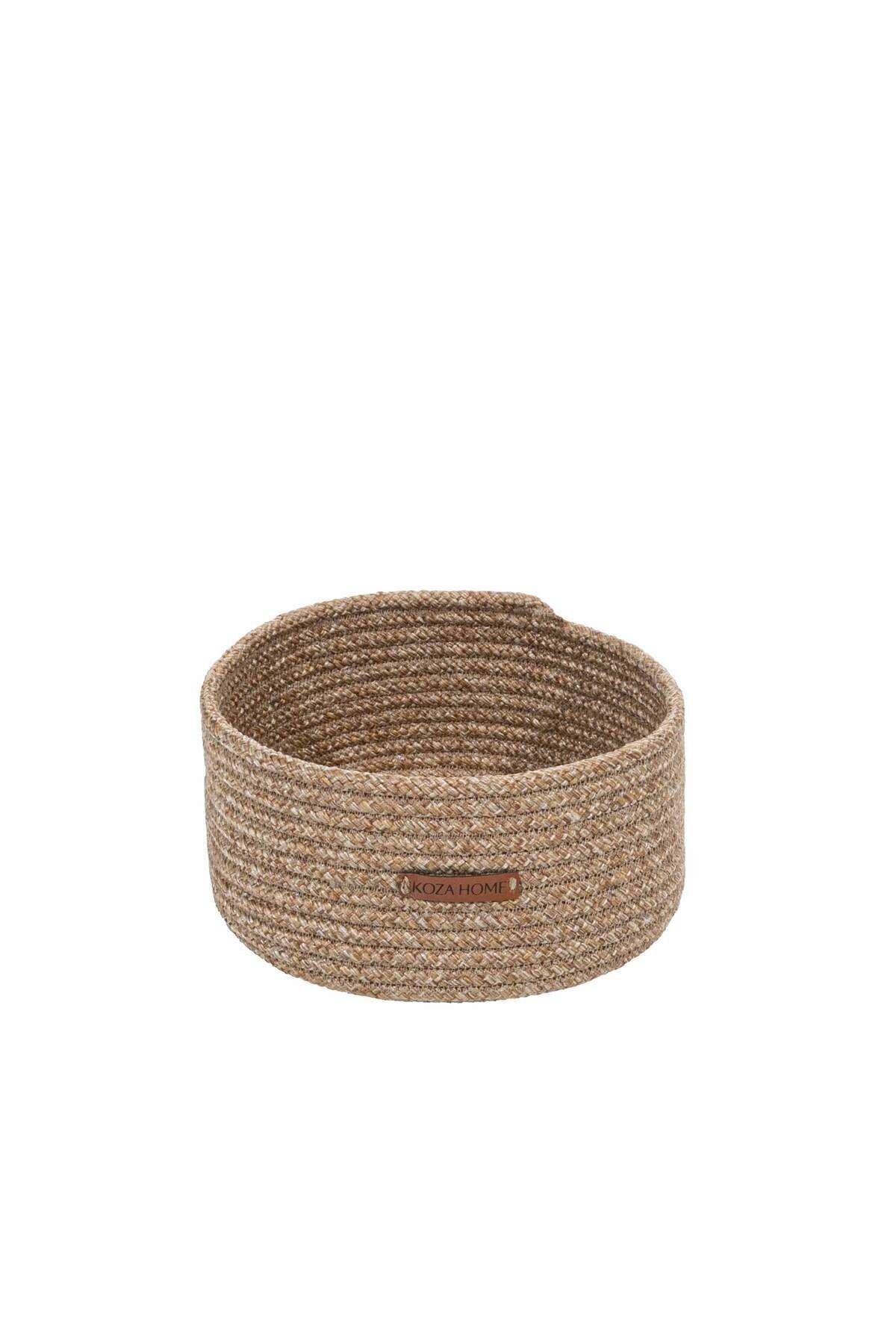 Cesta El Yapımı Pamuklu Natural Hasır Dekoratif Sepet 25cm 9049