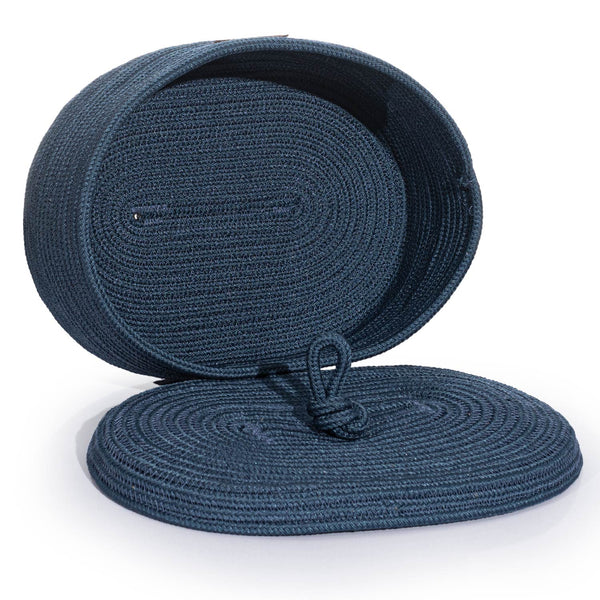 Cesta El Yapımı Lacivert Hasır Sepet 25cmx34cm 9013