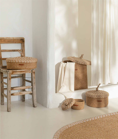 Cesta El Yapımı Natural Bej Sepet 25cm 9033