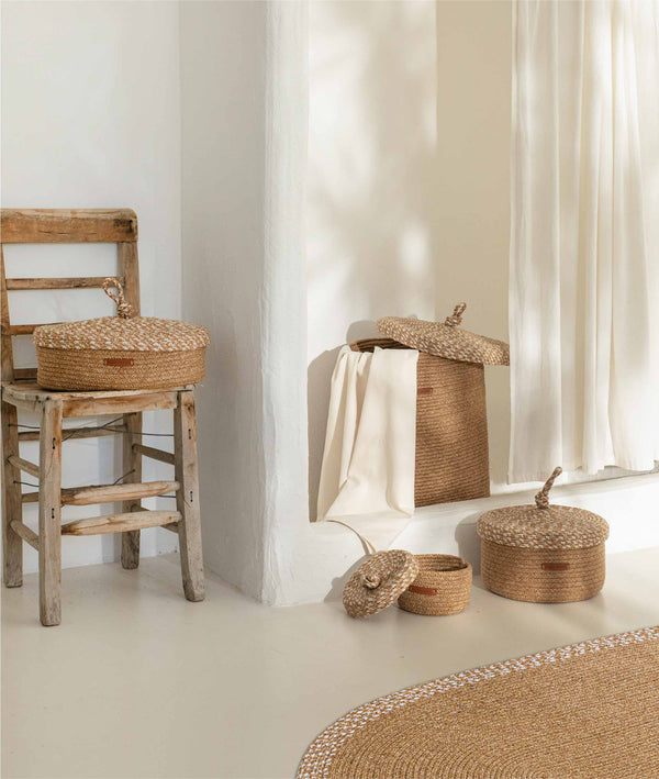 Cesta El Yapımı Natural Bej Sepet 36cmx45cm 9032