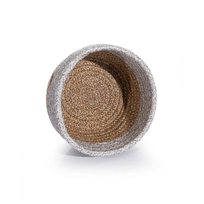 Cesta El Yapımı Natural Gri Sepet 15cm 9018