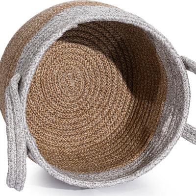 Cesta El Yapımı Natural Gri Sepet 25cm 9017