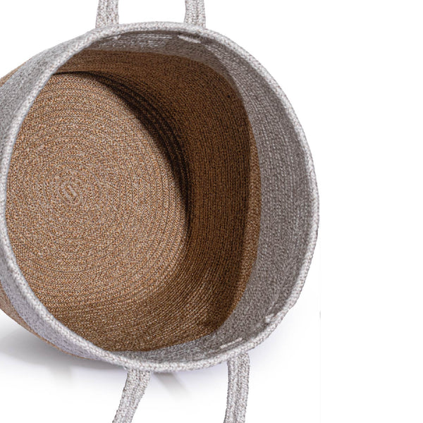 Cesta El Yapımı Natural Gri Sepet 36cmx42cm 9016