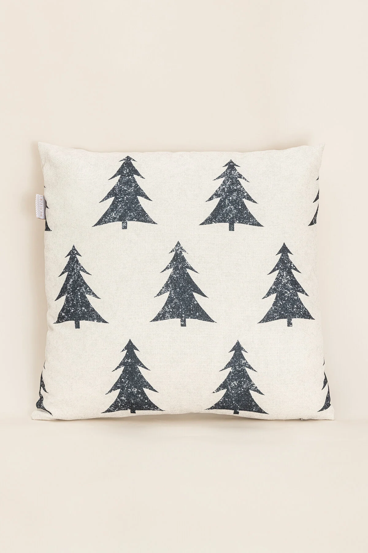 Charm Çam Ağacı Baskılı Krem Kırlent 45X45 35252A