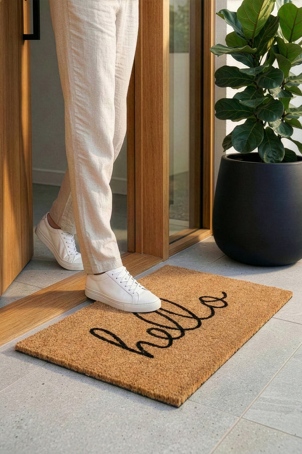 Coco Hello El Yazısı Kıl Kapı Önü Paspası 40x60 3681