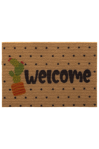 Coco Welcome Kaktüs Paspas Dış Kapı Paspası Kıl Kapı Önü Paspası 40x60 3673