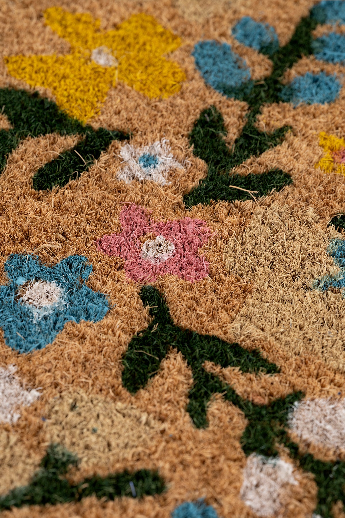 Coco Yarım Daire Kıl Çiçekli Kapı Önü Paspası 40x60 3685