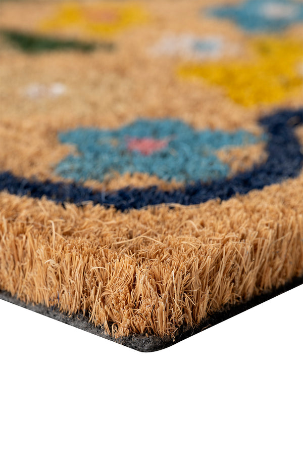 Coco Yarım Daire Kıl Çiçekli Kapı Önü Paspası 40x60 3685