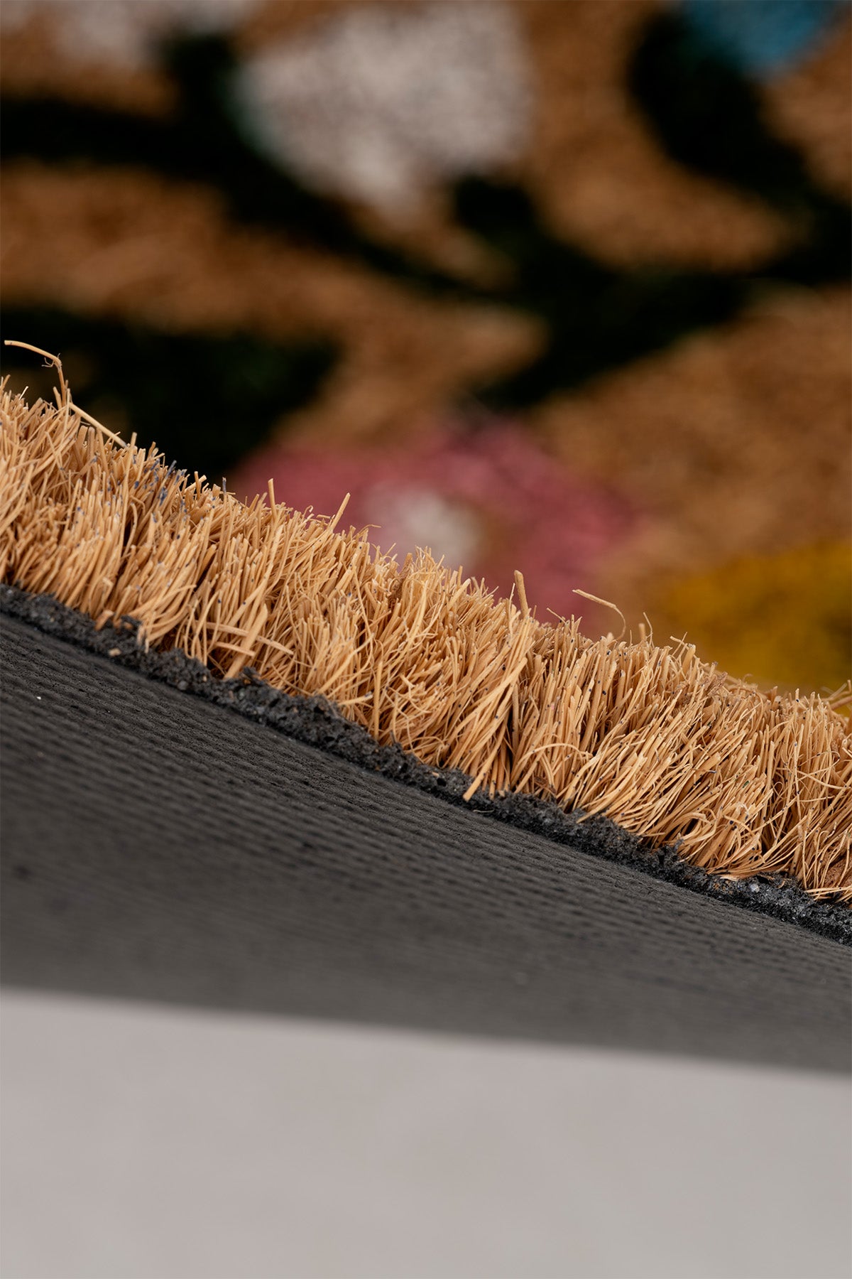 Coco Yarım Daire Kıl Çiçekli Kapı Önü Paspası 40x60 3685