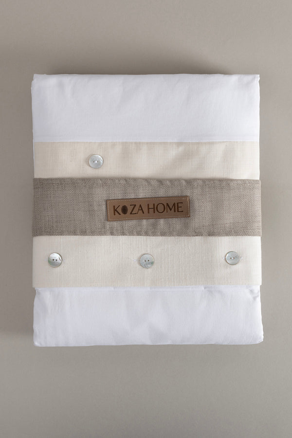 Dave Fildişi Çift Kişilik Nevresim Takımı 4 Yastık 200x220 5043