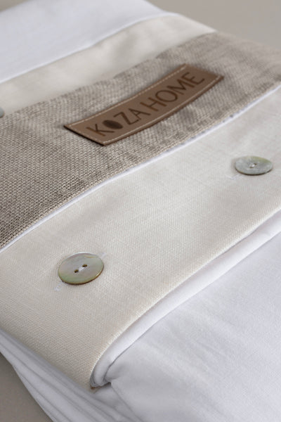 Dave Fildişi Çift Kişilik Nevresim Takımı 4 Yastık 200x220 5043